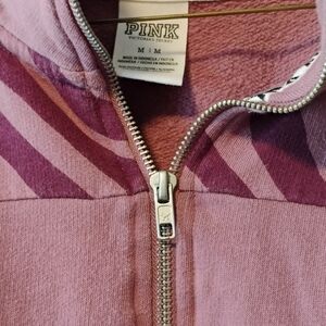 Pink Victoria's Secret Striped Zip-Up Jacket